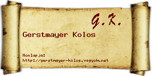 Gerstmayer Kolos névjegykártya